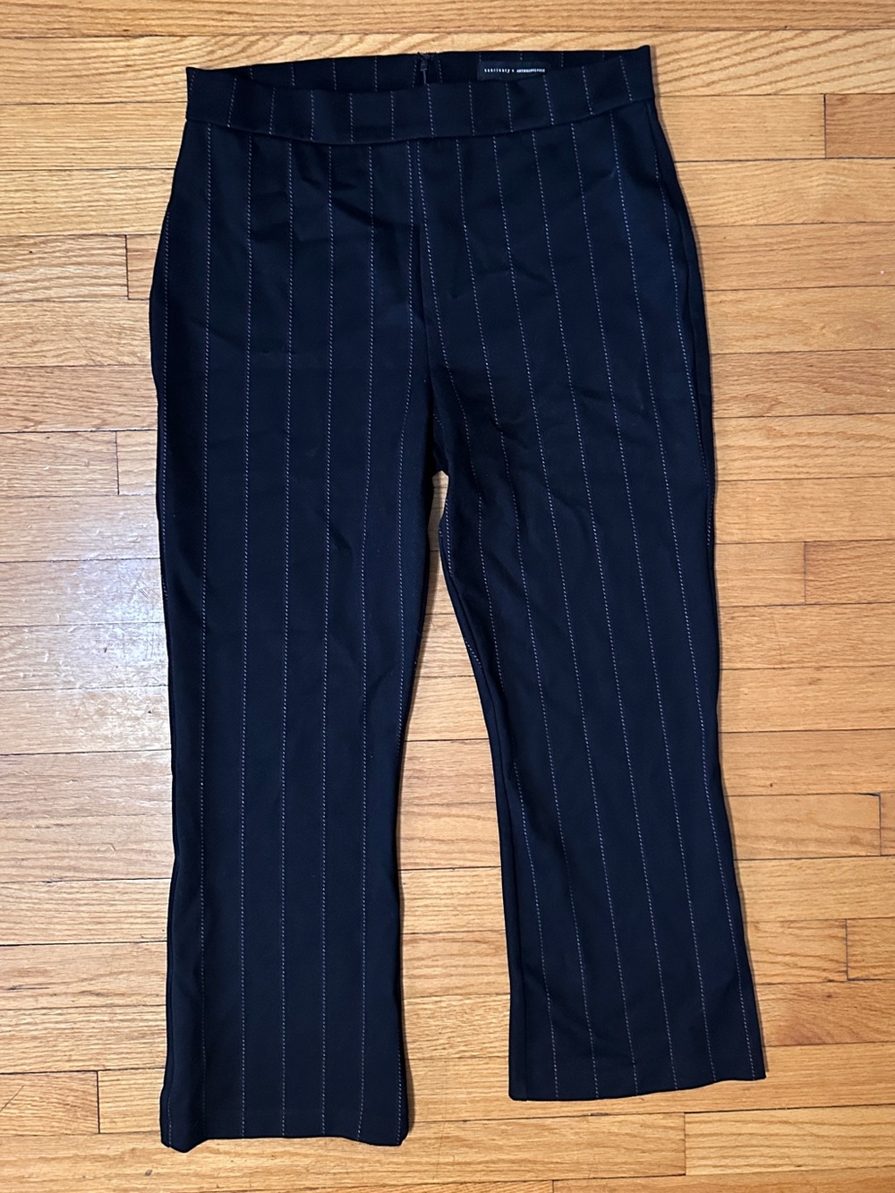 Anthropologie x Sanctuary Black Pinstripe Cropped Pants